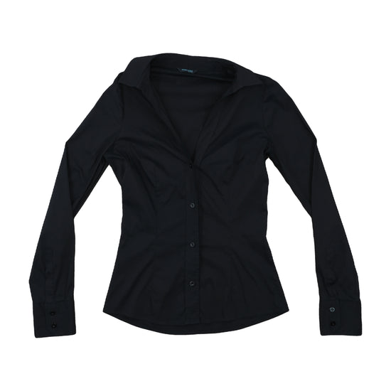 Marciano Guess Fitted Button-Up Blouse Black M
