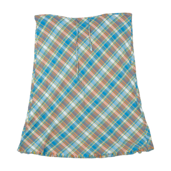 Kampo Bias-Cut Plaid Skirt Blue 3XL