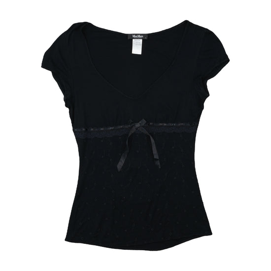 Max Mara Bodywear Empire Waist T-Shirt Black L