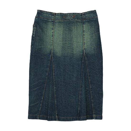 Fornarina Denim Exists Pencil Midi Skirt Acid Wash Blue S