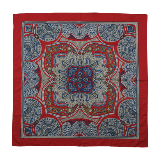Vintage Paisley Medallion Square Scarf Red