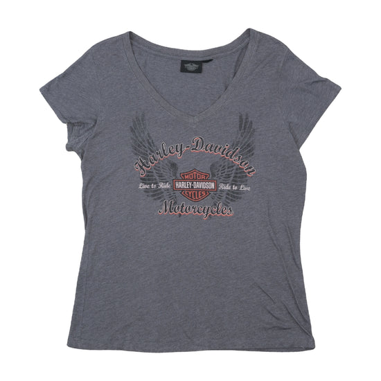 Harley-Davidson V-Neck Graphic T-Shirt Heather Gray