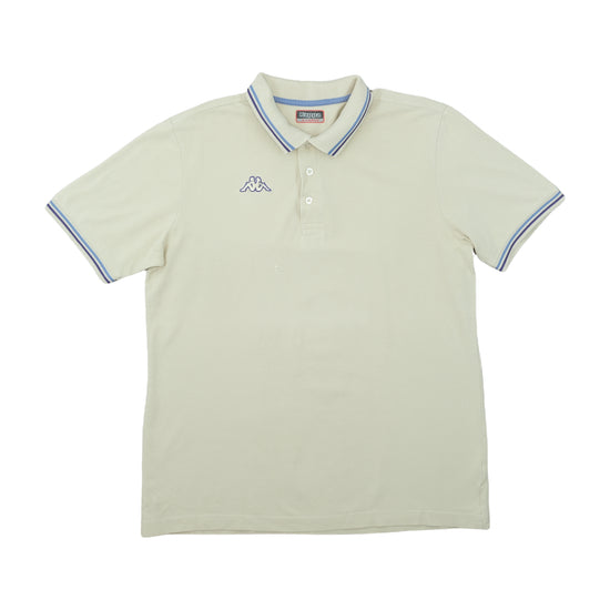 Kappa Polo Shirt Tipped Collar Beige L