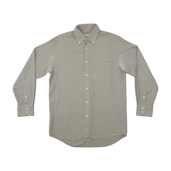 Lacoste Button Up Shirt Beige Micro Houndstooth M