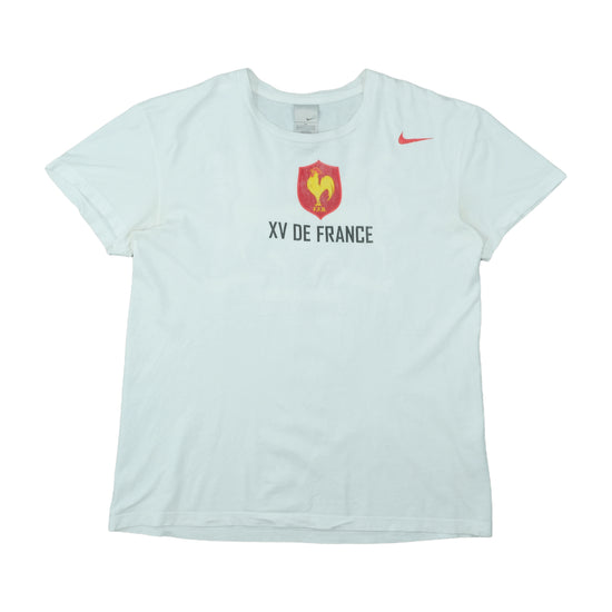 Nike XV De France FFR Rugby T-Shirt White 2XL
