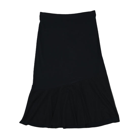 Brillante Y2K Midi Skirt Mesh Hem Rhinestone Black L