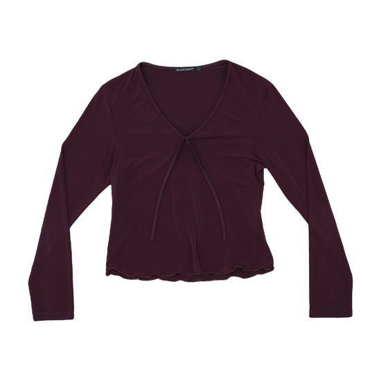 Blasting Cropped Long-Sleeve Top Deep Burgundy Plum M