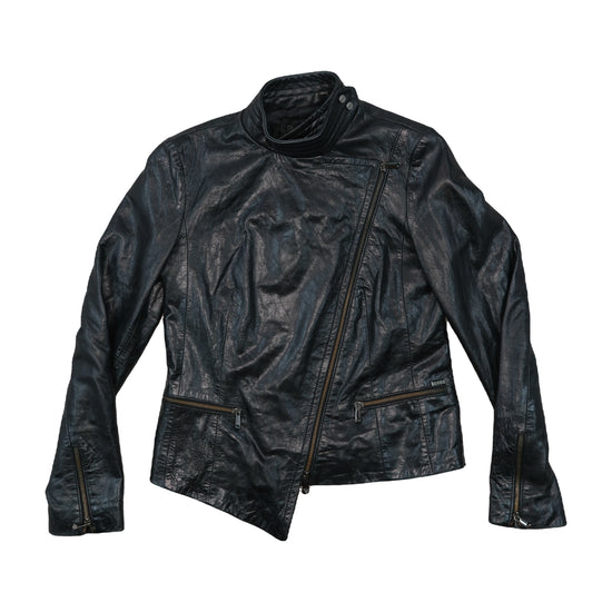 Kocca Studded Biker Leather Jacket Black S