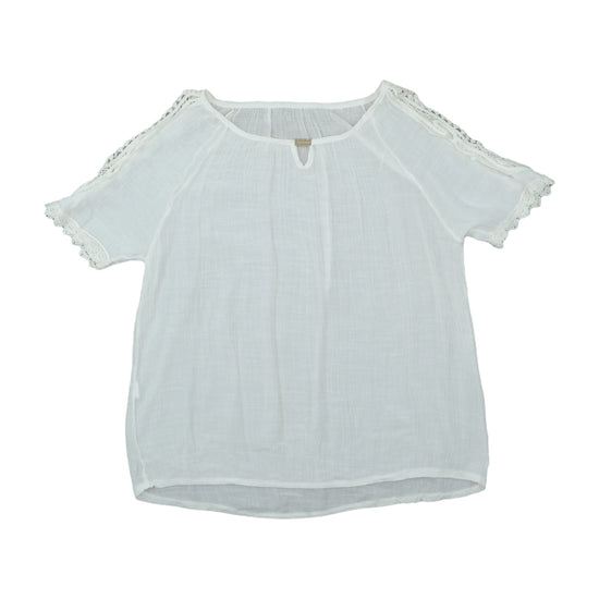 Gui Jeans Lace Trim Blouse White XS