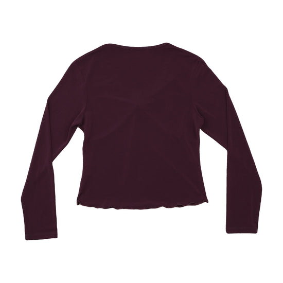 Blasting Cropped Long-Sleeve Top Deep Burgundy Plum M