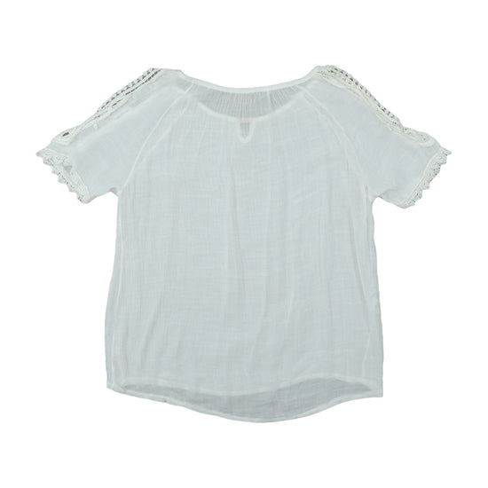 Gui Jeans Lace Trim Blouse White XS