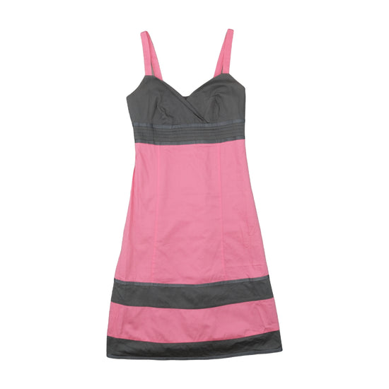 Mexx Empire Waist A-Line Dress Rose Pink Colour-Block XS
