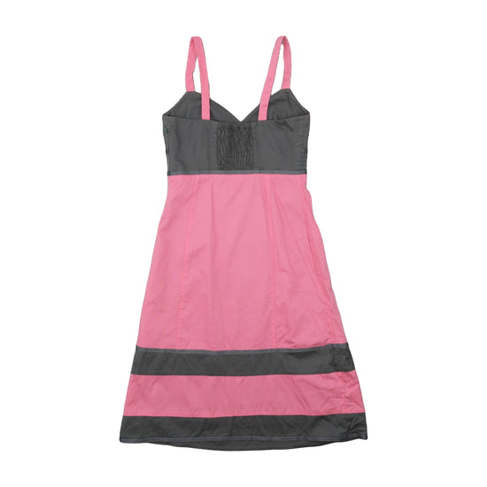 Mexx Empire Waist A-Line Dress Rose Pink Colour-Block XS