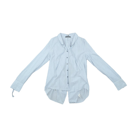 Le Jean de Marithé + François Girbaud Blouse Pinstripe Blue XL