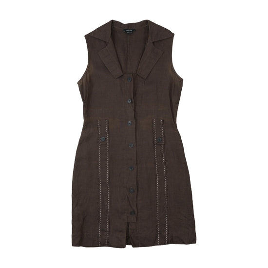 Caractère Linen Dress Dark Chocolate Brown M