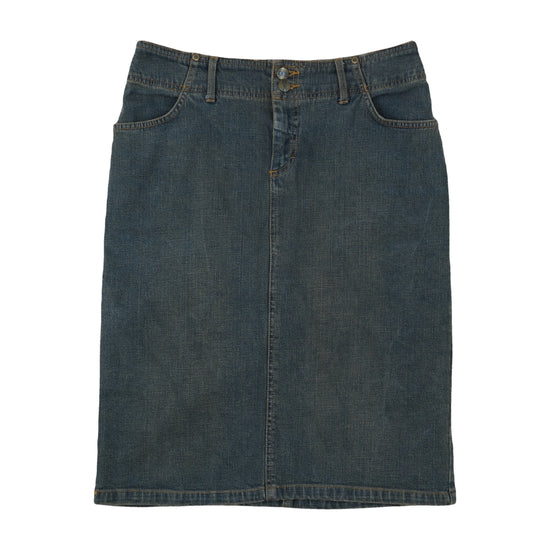 Divided by H&M Denim Midi Skirt Mid-Wash Blue