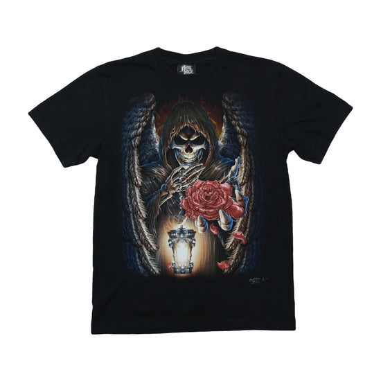 Metal Rock Grim Reaper Graphic T-Shirt Black M