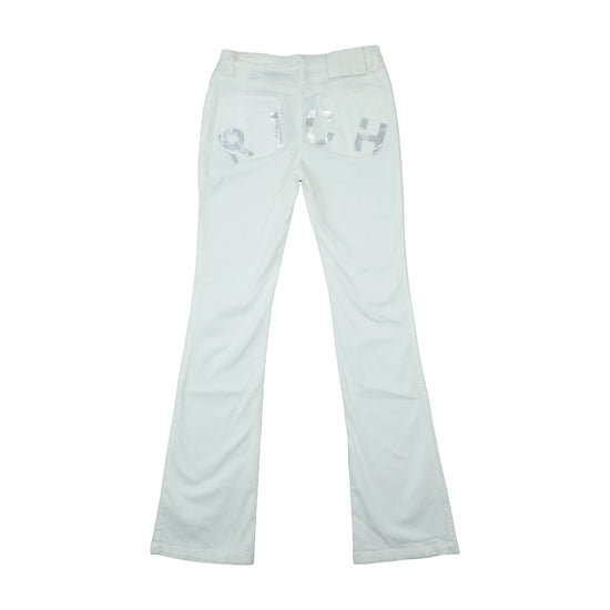 Richmond Bootcut Jeans White Silver Appliqué
