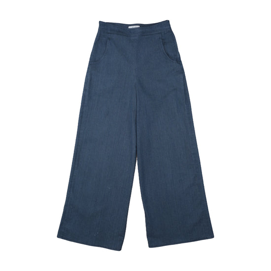 Miss Candyfloss High-Waist Wide-Leg Pants Dark Indigo Blue XS