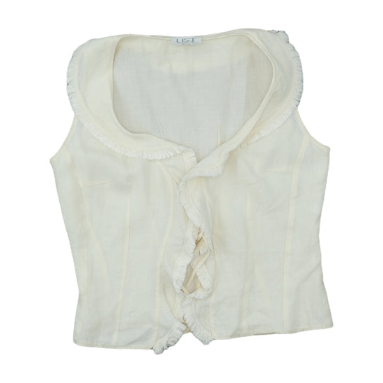 LIST Linen Corset Camisole Cream White S