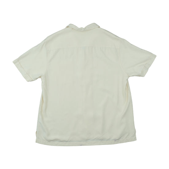 Nat Nast Luxury Originals Silk Bowling Shirt Beige L