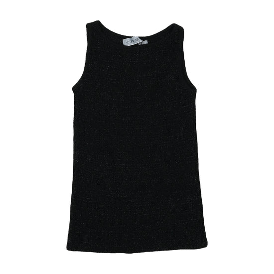 Arsiar Ribbed Lurex Tank Top Black