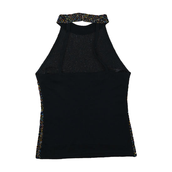 Vintage Beaded Tank Top Multicolor Black