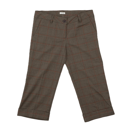 Onyx Check Capris Olive Brown M