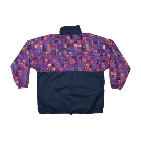 Jeantex 90s Windbreaker Jacket Purple Navy Print XL