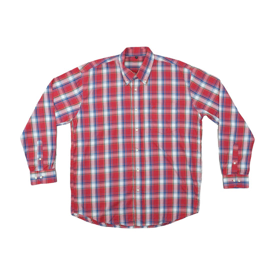 Vintage Red Check Button Up Shirt L