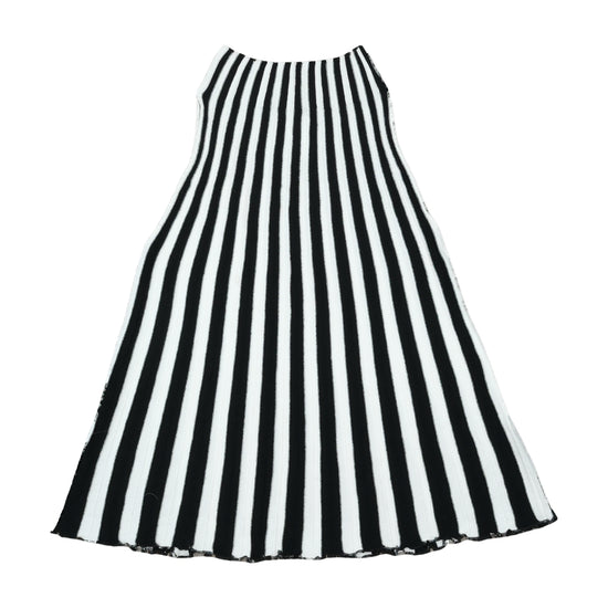 Rinascimento Knit Midi Dress Black White Stripe