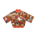 Rocco Barocco Tropical Print Bomber Jacket Orange