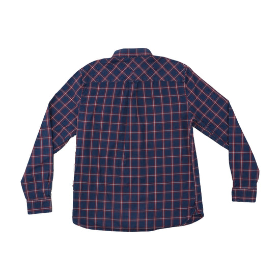 Fred Perry Button Up Shirt Tartan Check Navy L