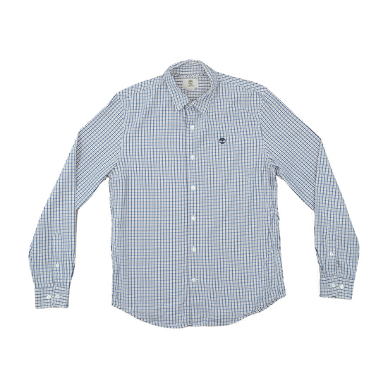 Timberland Long-Sleeve Plaid Shirt Blue M
