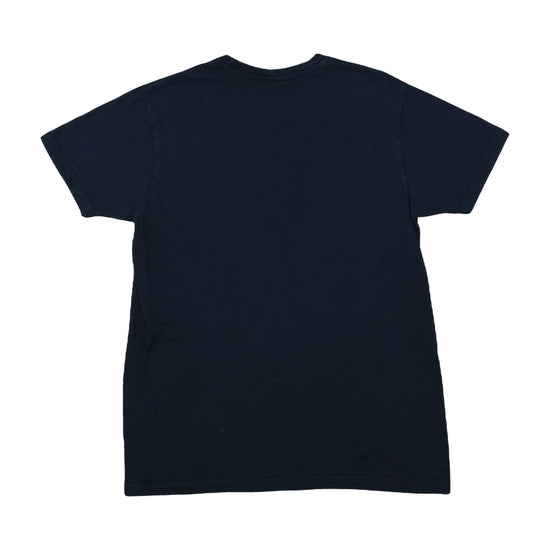 Vintage Nike Swoosh Cyrillic Graphic Tee Navy M