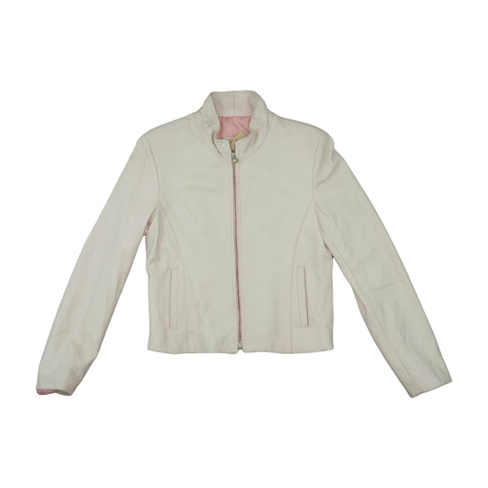 Tomeo Collections Stefania Leather Jacket Cream Pink L