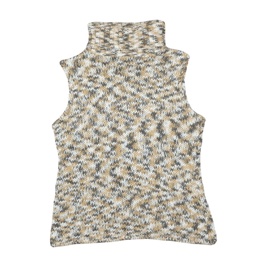 Hot Club Knit Turtleneck Vest Beige Marl