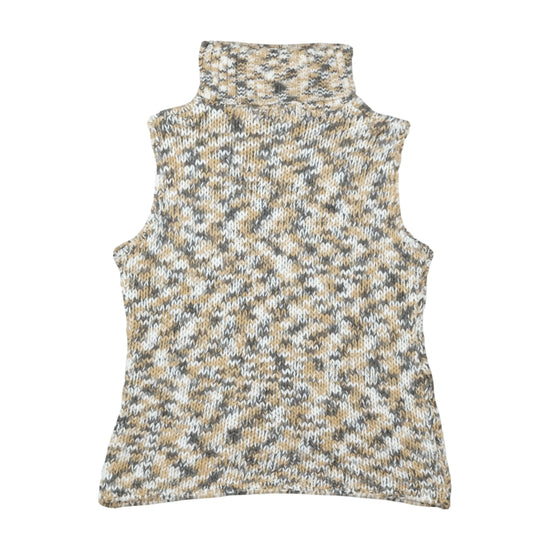 Hot Club Knit Turtleneck Vest Beige Marl