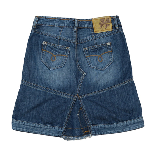 Stefanel Denim Patchwork Mini Skirt Medium Stonewash Blue S