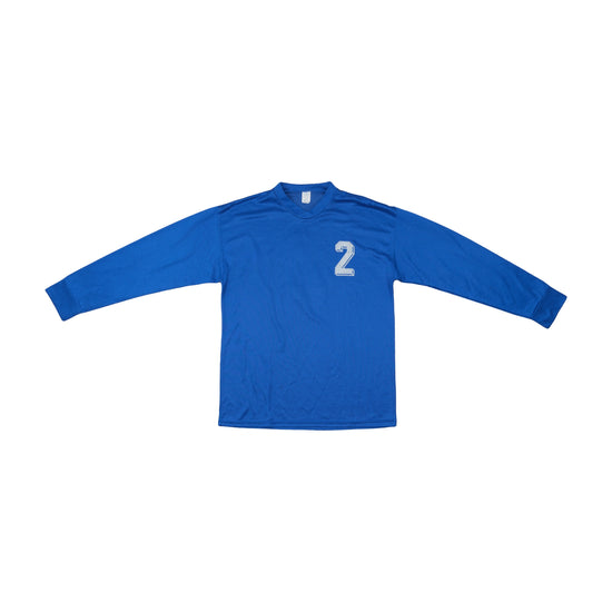 Vintage Long-Sleeve Football Shirt Number 2 Royal Blue M
