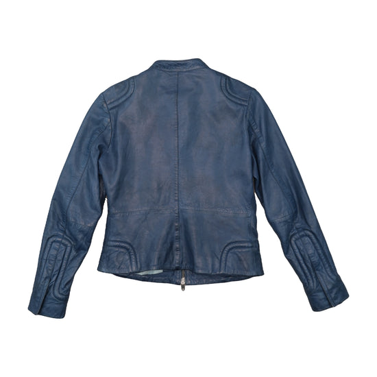 Bomboogie Leather Jacket Steel Blue XS