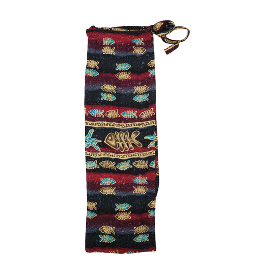 Vintage Wrap Skirt Fish Print Multicolor