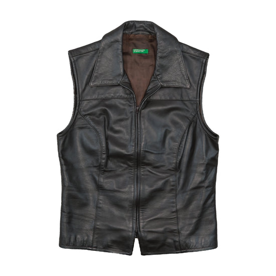United Colors of Benetton Leather Vest Black XS