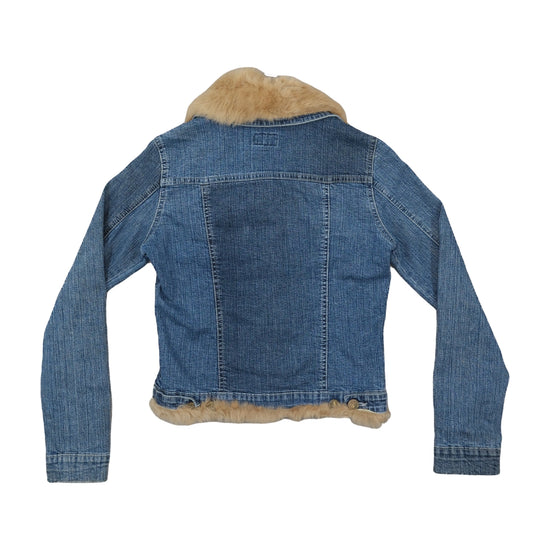 Rossodisera Denim Jacket Faux-Fur Trim Blue S