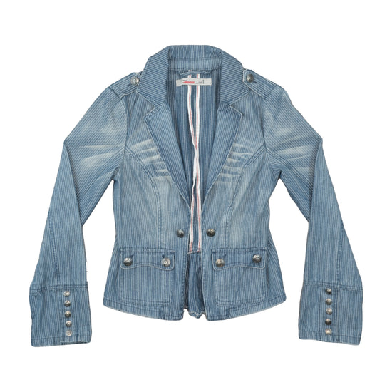 Only Jeans Pirate Jacket Pinstripe Denim Blue M