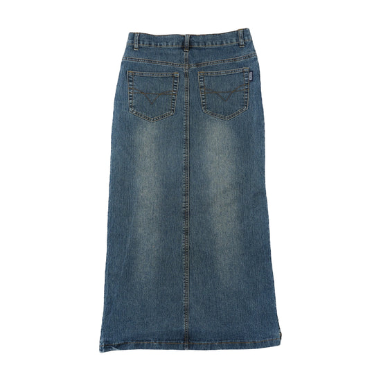 Jialushi Maxi Skirt Snap Button Blue XS