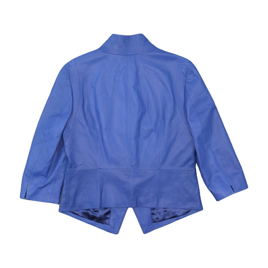 René Lezard Lamb Nappa Leather Jacket Periwinkle Purple S