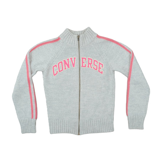 Converse Zip Knit Sweater Heather Grey Pink M