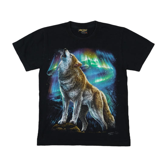Rock Chang High Definition Wolf Aurora Graphic Tee Black S