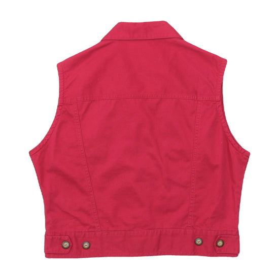 Chico's Design Vest Cropped Deep Raspberry Red S